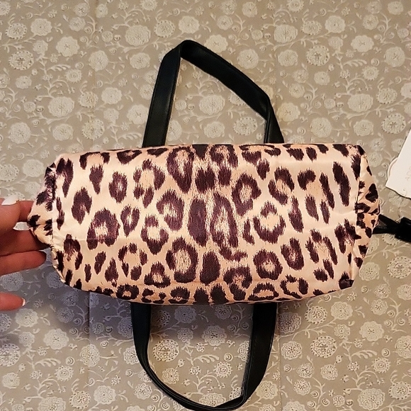 NEW Adrienne Vittadini Leopard Print Insulated Lunch Tote Bag - Black & Tan - Picture 8 of 12